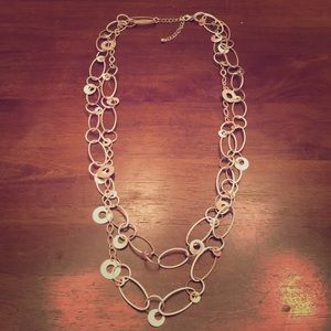 Brushed Silver Layered Necklace